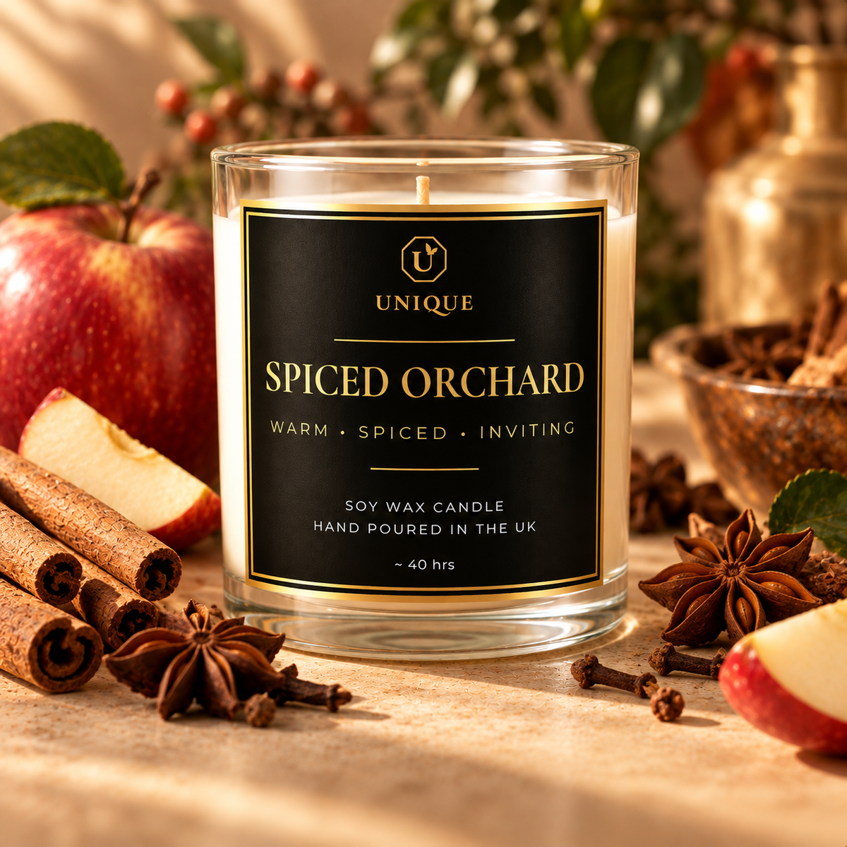 U UNIQUE Signature Collection luxury scented soy wax candles hand-poured in the UK